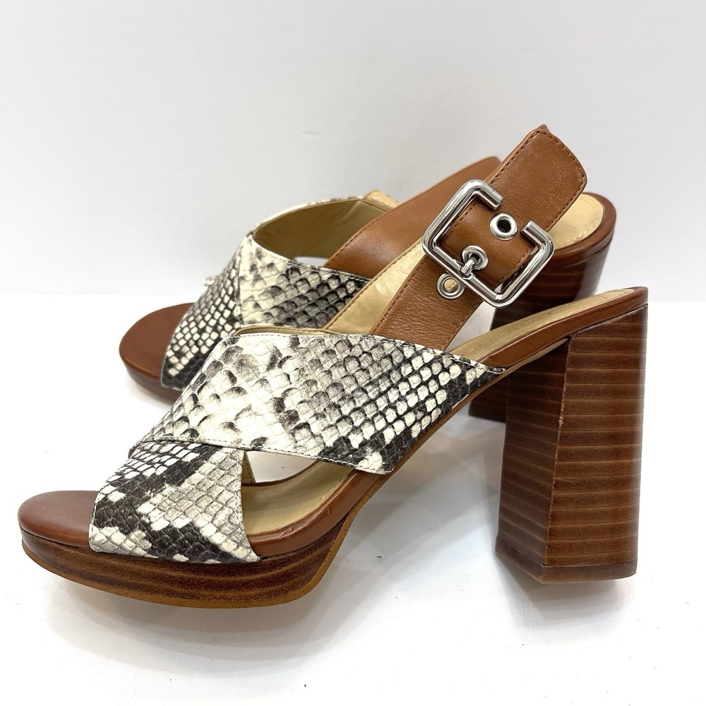 Marc‎ Fisher Women's Snakeskin Block Heel Sandals Size 7